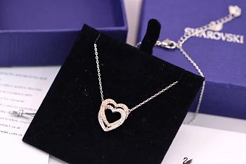 Okify Swarovski Double Heart Necklace