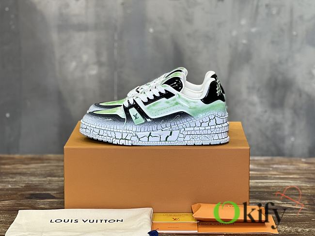 Okify Louis Vuitton Green Trainers Sneakers 35-40 - 1