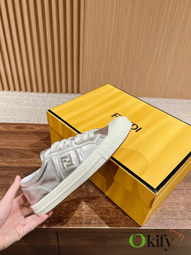 Okify Fendi Silver Sneakers Trainers 35-45  - 1