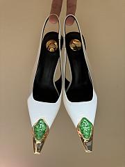 Okify YSL white square-toed emerald high heels 35-42 - 1