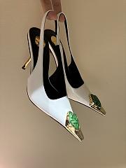 Okify YSL white square-toed emerald high heels 35-42 - 2