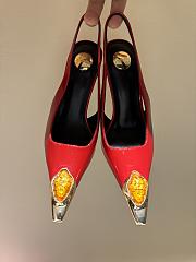 Okify YSL red square-toed emerald high heels 35-42 - 1