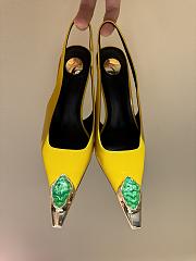 Okify YSL yellow square-toed emerald high heels 35-42 - 1