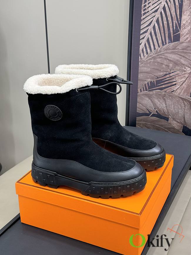 Okify Hermes Black Snow Boots 35-45 - 1