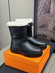 Okify Hermes Black Leather Snow Boots 35-45 - 1