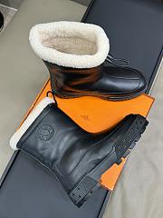 Okify Hermes Black Leather Snow Boots 35-45 - 4