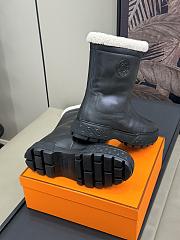 Okify Hermes Black Leather Snow Boots 35-45 - 3