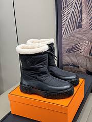 Okify Hermes Black Cotton Snow Boots 35-45 18448 - 1