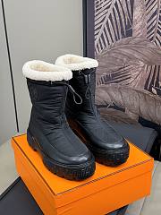 Okify Hermes Black Cotton Snow Boots 35-45 18448 - 2