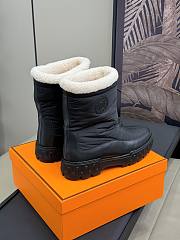 Okify Hermes Black Cotton Snow Boots 35-45 18448 - 3