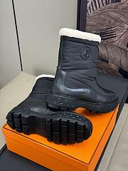 Okify Hermes Black Cotton Snow Boots 35-45 18448 - 4