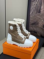 Okify Hermes Brown Cotton Snow Boots 35-45 18449 - 1