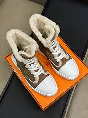 Okify Hermes Brown Cotton Snow Boots 35-45 18449 - 2