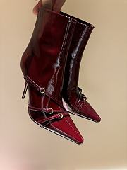 Okify MiuMiu Red Wine High Heels Boots 35-40 - 1