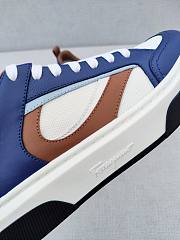 Okify Ferragamo Men Blue and Brown Sneakers Trainers 40-44 - 2