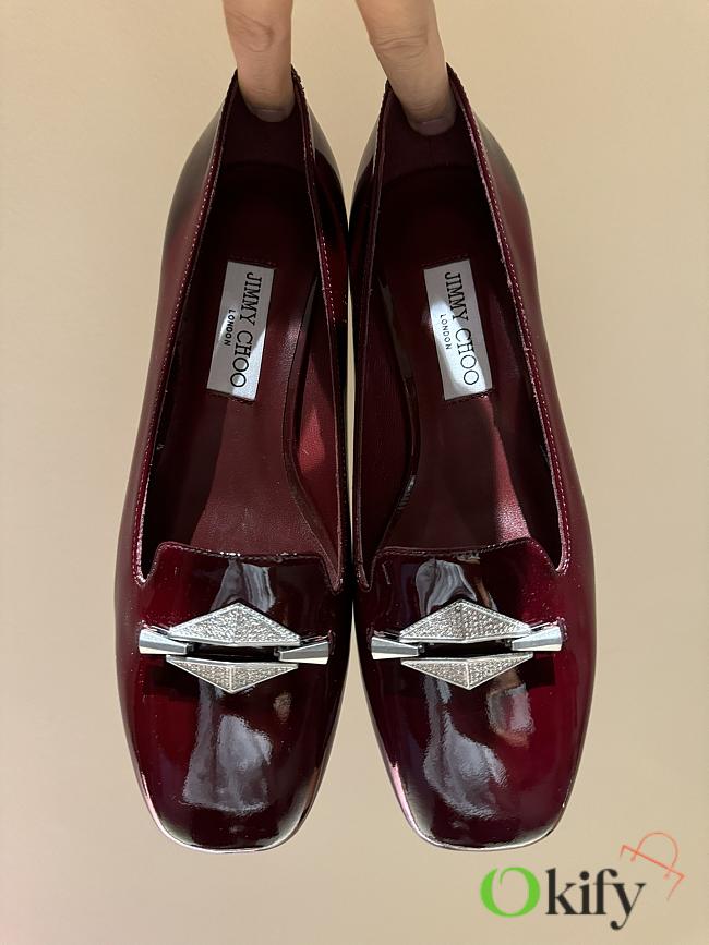 Okify Jimmy Choo Ravi Flat Heels in Dark Red 34-42 - 1