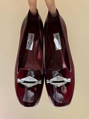 Okify Jimmy Choo Ravi Flat Heels in Dark Red 34-42