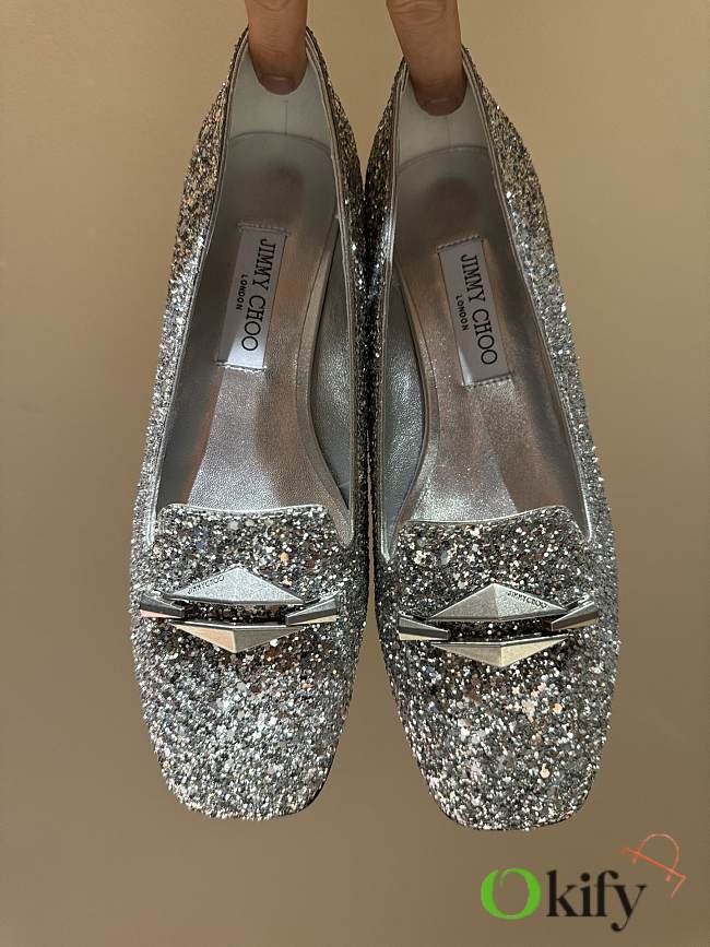 Okify Jimmy Choo Ravi Flat Heels in Silver 34-42 - 1