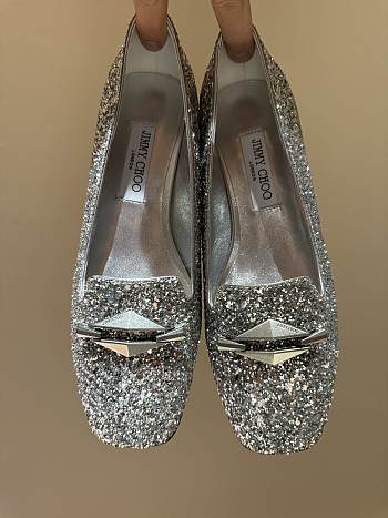 Okify Jimmy Choo Ravi Flat Heels in Silver 34-42