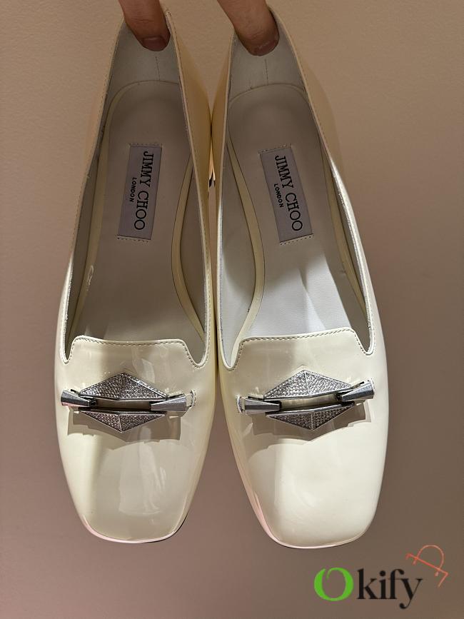 Okify Jimmy Choo Ravi Flat Heels in White 34-42 - 1