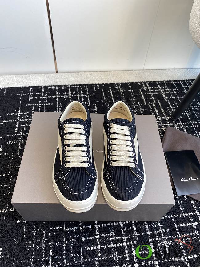 Okify Rick Owens Dark Blue Sneakers Trainers 35-44 - 1