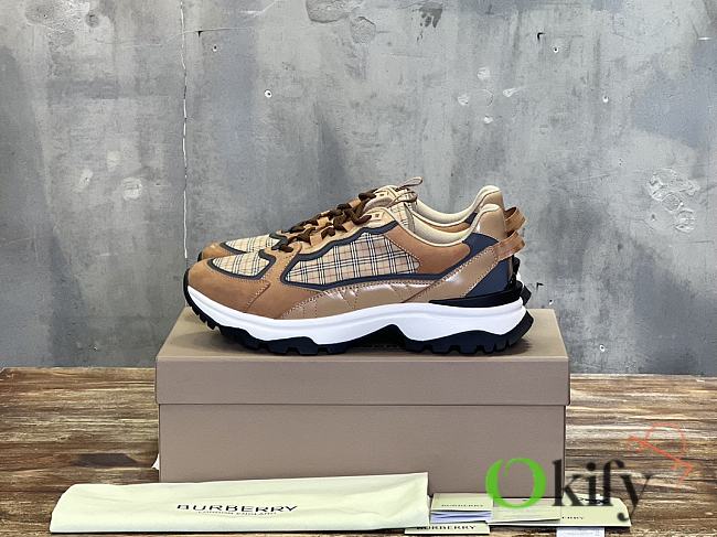 Okify Burberry Brown Sneakers Trainers 38-46 - 1