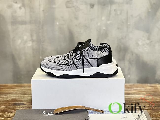 Okify Berluti Black and Grey Sneakers Trainers 38-45 - 1