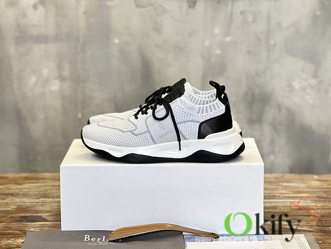 Okify Berluti Black and White Sneakers Trainers 38-45 - 1