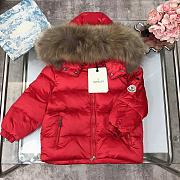 Okify Moncler Red Down Jacket With Fur Collar 90-150 - 3