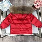 Okify Moncler Red Down Jacket With Fur Collar 90-150 - 4