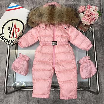 Okify Dior Pink Jumpsuit With Fur Collar 75-110 cm