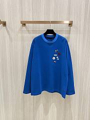 Okify Louis Vuitton Blue Long Sleeve T-shirt SML - 1