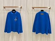 Okify Louis Vuitton Blue Long Sleeve T-shirt SML - 3