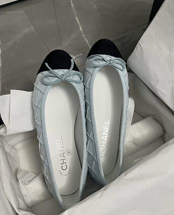 Okify Chanel Light Blue Flat Shoes 