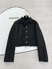 Okify Chanel Black Bow Tie Jacket SML - 1