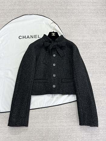 Okify Chanel Black Bow Tie Jacket SML