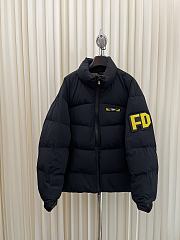 Okify Fendi Little Monster Logo Down Jacket in Black  - 1