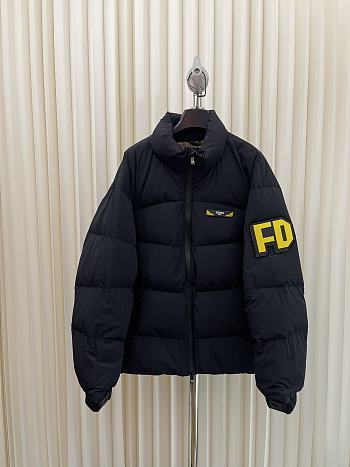 Okify Fendi Little Monster Logo Down Jacket in Black 