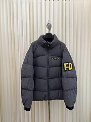 Okify Fendi Little Monster Logo Down Jacket in Grey/Gray  - 1