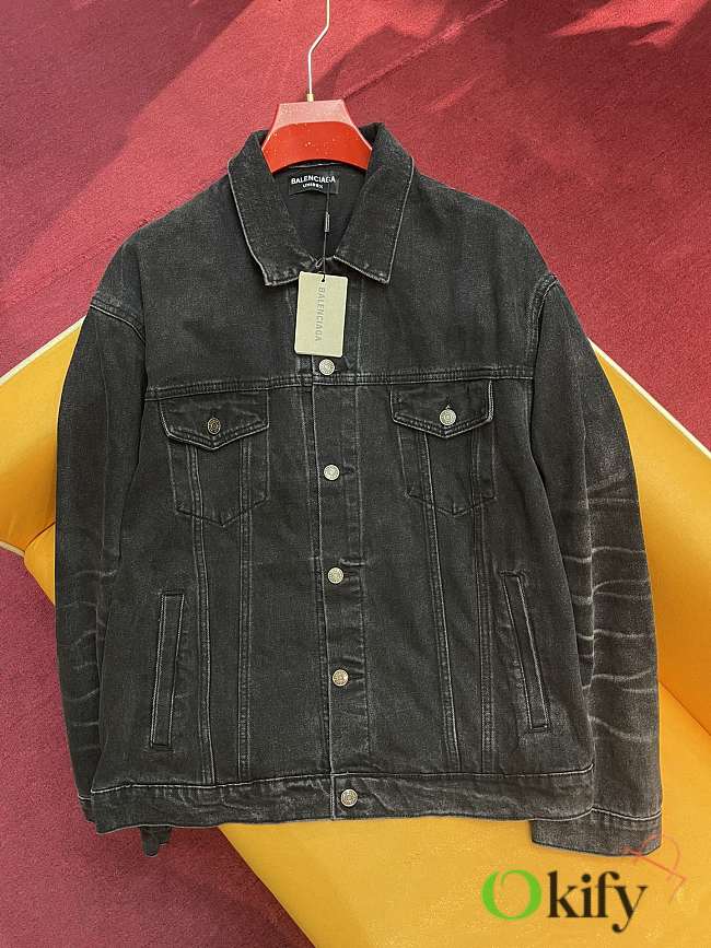 Okify Balenciaga Black Denim Jacket S-XL - 1