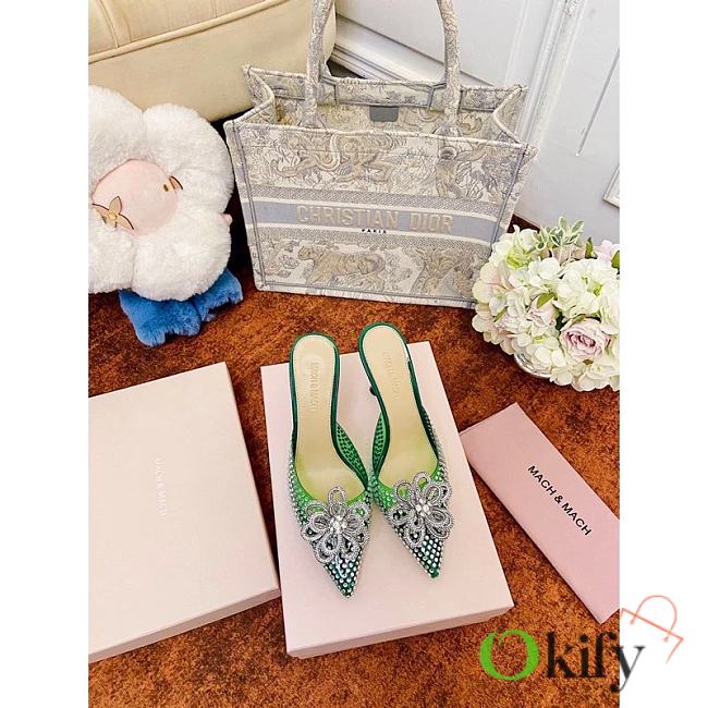 Okify Mach & Mach Green Flower High Heels - 1