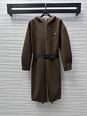 Okify Prada Long Windbreaker Jacket In Brown SML - 1