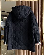 Okify Burberry diamond quilted hooded cotton jacket in black S-2XL - 3