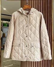 Okify Burberry diamond quilted hooded cotton jacket in beige S-2XL - 1