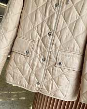 Okify Burberry diamond quilted hooded cotton jacket in beige S-2XL - 3