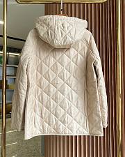 Okify Burberry diamond quilted hooded cotton jacket in beige S-2XL - 4