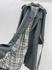 Okify Burberry Grey Gray Long Coat S-XL - 2