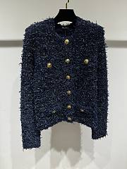 Okify Balmain Blue Tweed Cardigan SML - 1