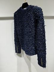 Okify Balmain Blue Tweed Cardigan SML - 3