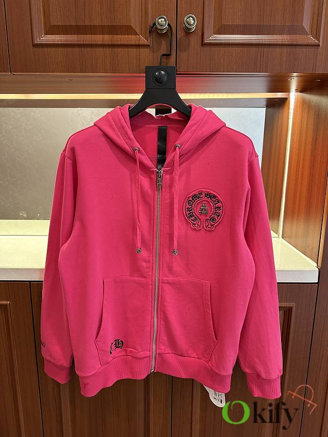 Okify Chrome Heart Pink Jacket S-XL - 1